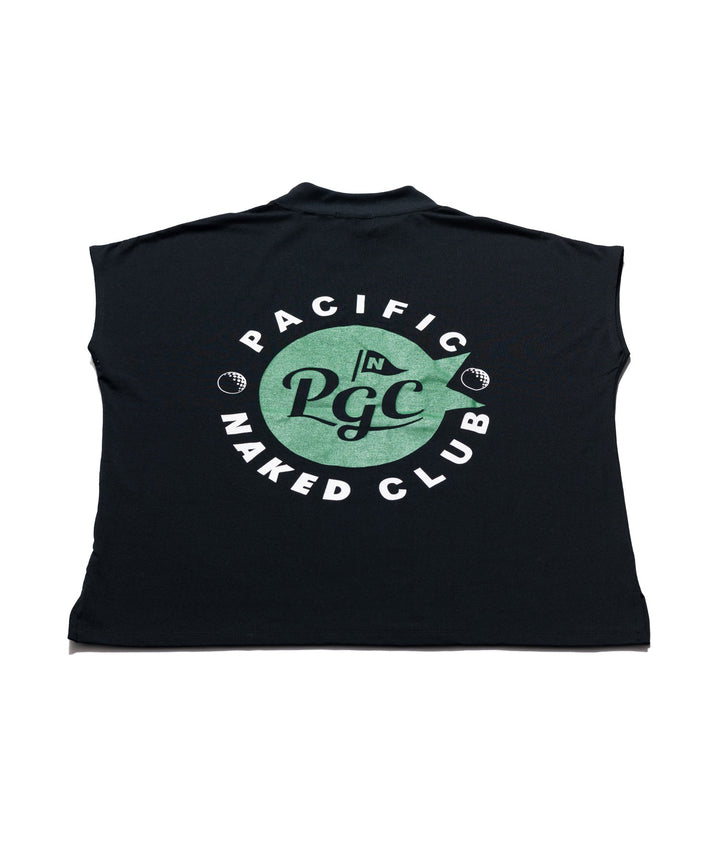 NAKED GOLF×PGC レディースノースリーブモックネック BLACK
