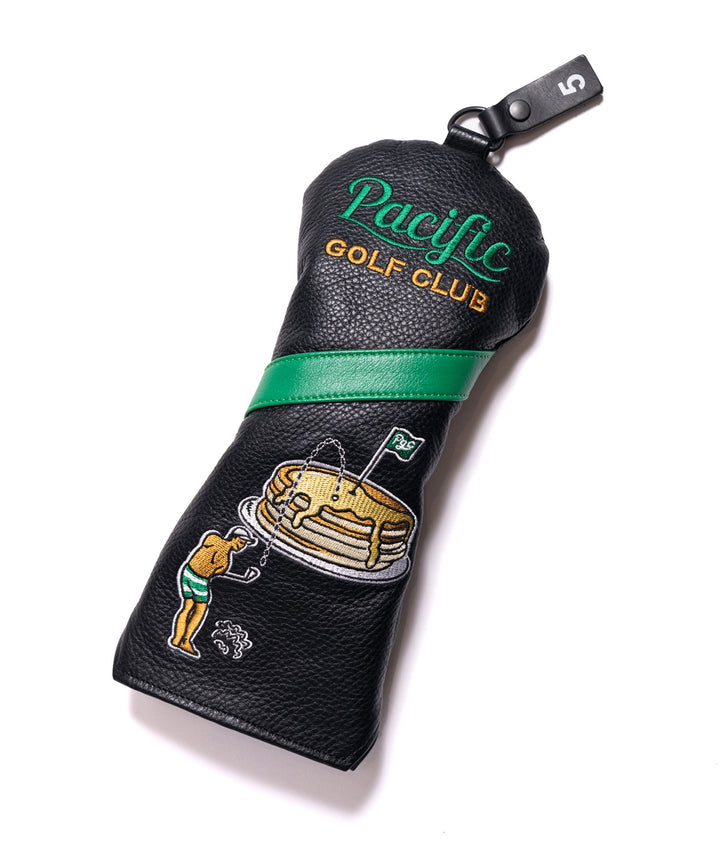EMBROIDERY LEATHER FAIRWAY WOOD HEAD COVER No.3~X BLACK × GREEN