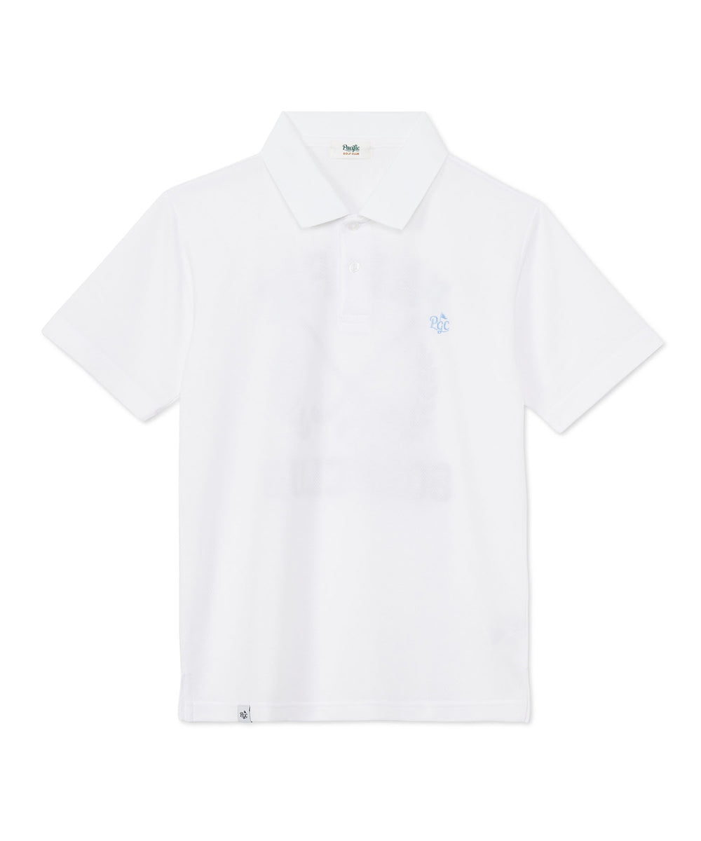 HALF SLEEVE POLO LAUREL PRINT WHITE