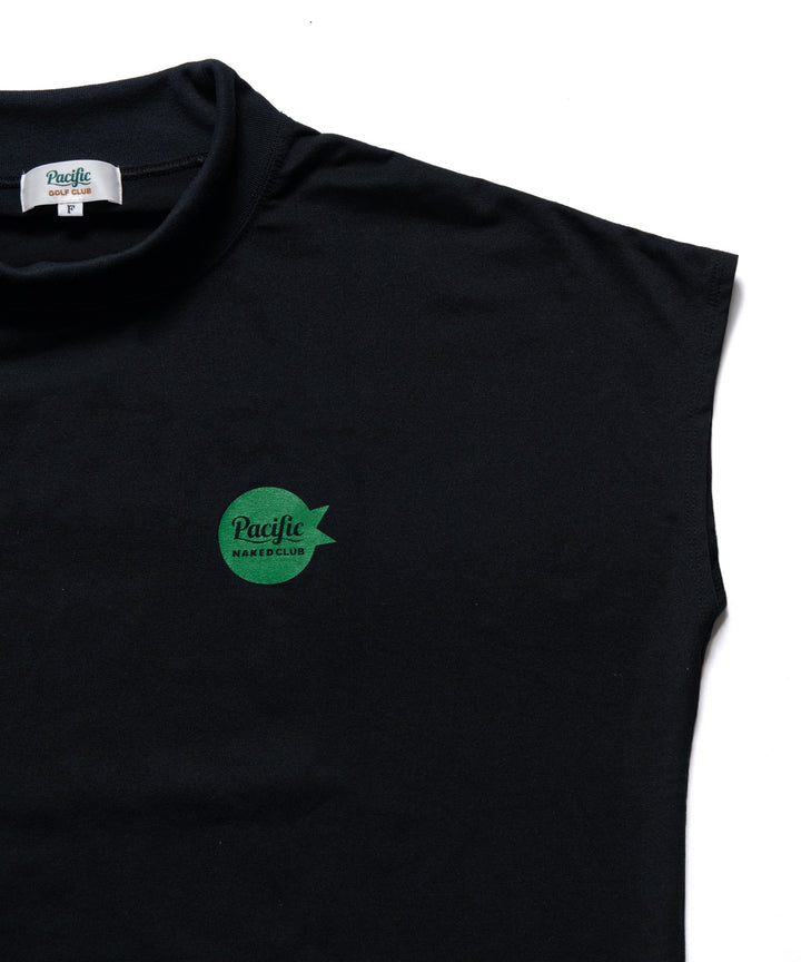NAKED GOLF×PGC レディースノースリーブモックネック BLACK