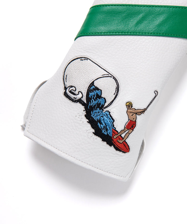 EMBROIDERY LEATHER CLUB COVER2 WHITE × GREEN