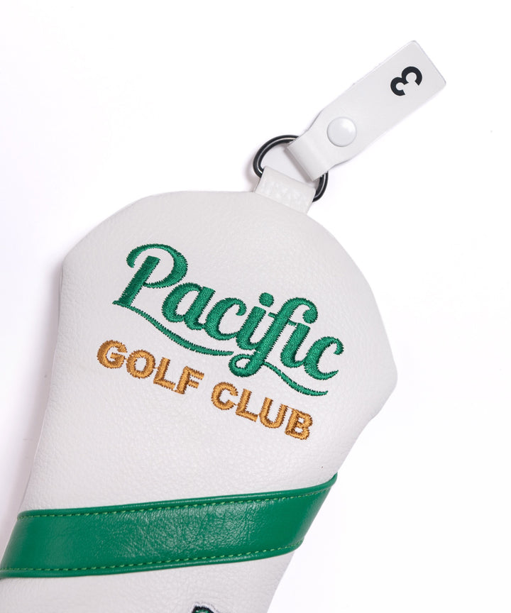 EMBROIDERY LEATHER FAIRWAY WOOD HEAD COVER No.3~X WHITE × GREEN