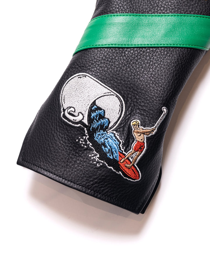 EMBROIDERY LEATHER CLUB COVER2 BLACK × GREEN