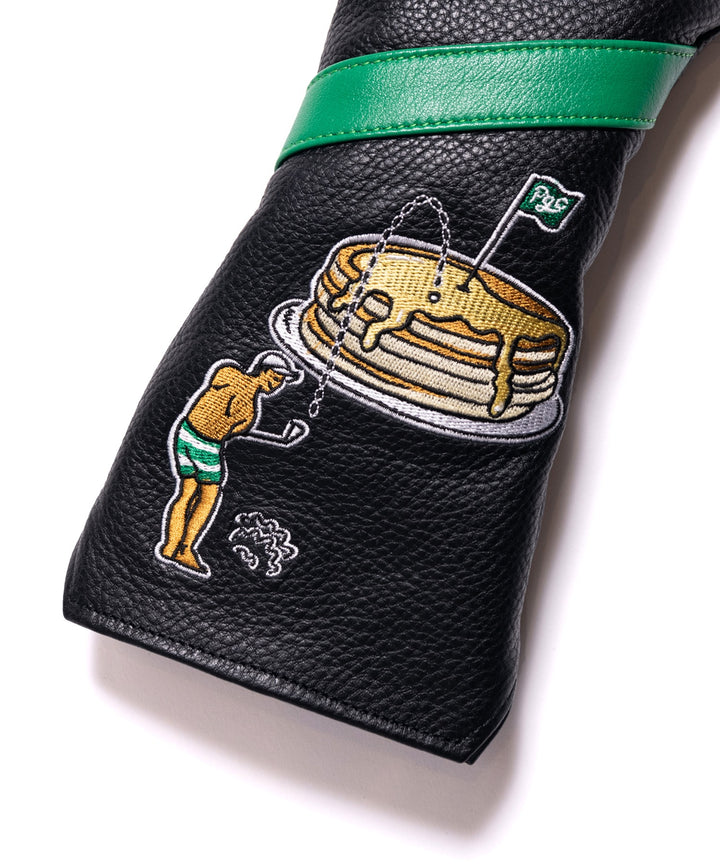 EMBROIDERY LEATHER FAIRWAY WOOD HEAD COVER No.3~X BLACK × GREEN