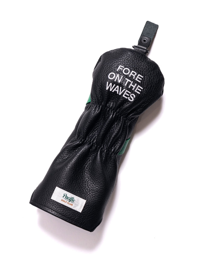 EMBROIDERY LEATHER FAIRWAY WOOD HEAD COVER No.3~X BLACK × GREEN