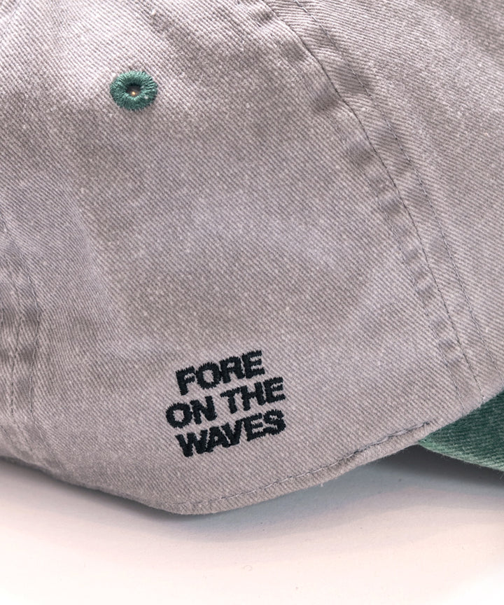 SURFER 6 PANEL PIGMENT DYED TWO TONE CAP GREY & GREEN