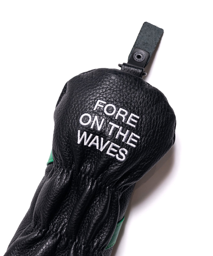 EMBROIDERY LEATHER FAIRWAY WOOD HEAD COVER No.3~X BLACK × GREEN