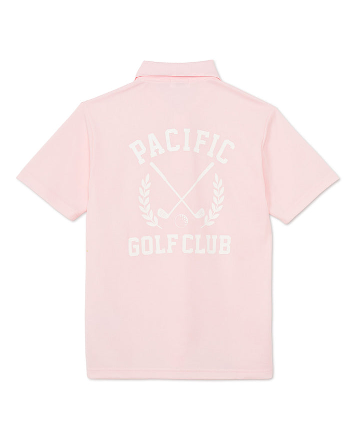 HALF SLEEVE POLO LAUREL PRINT PINK