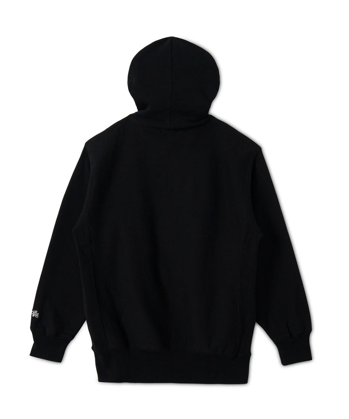CHECKERED PATTERN LOGO SWEAT HOODIE BLACK