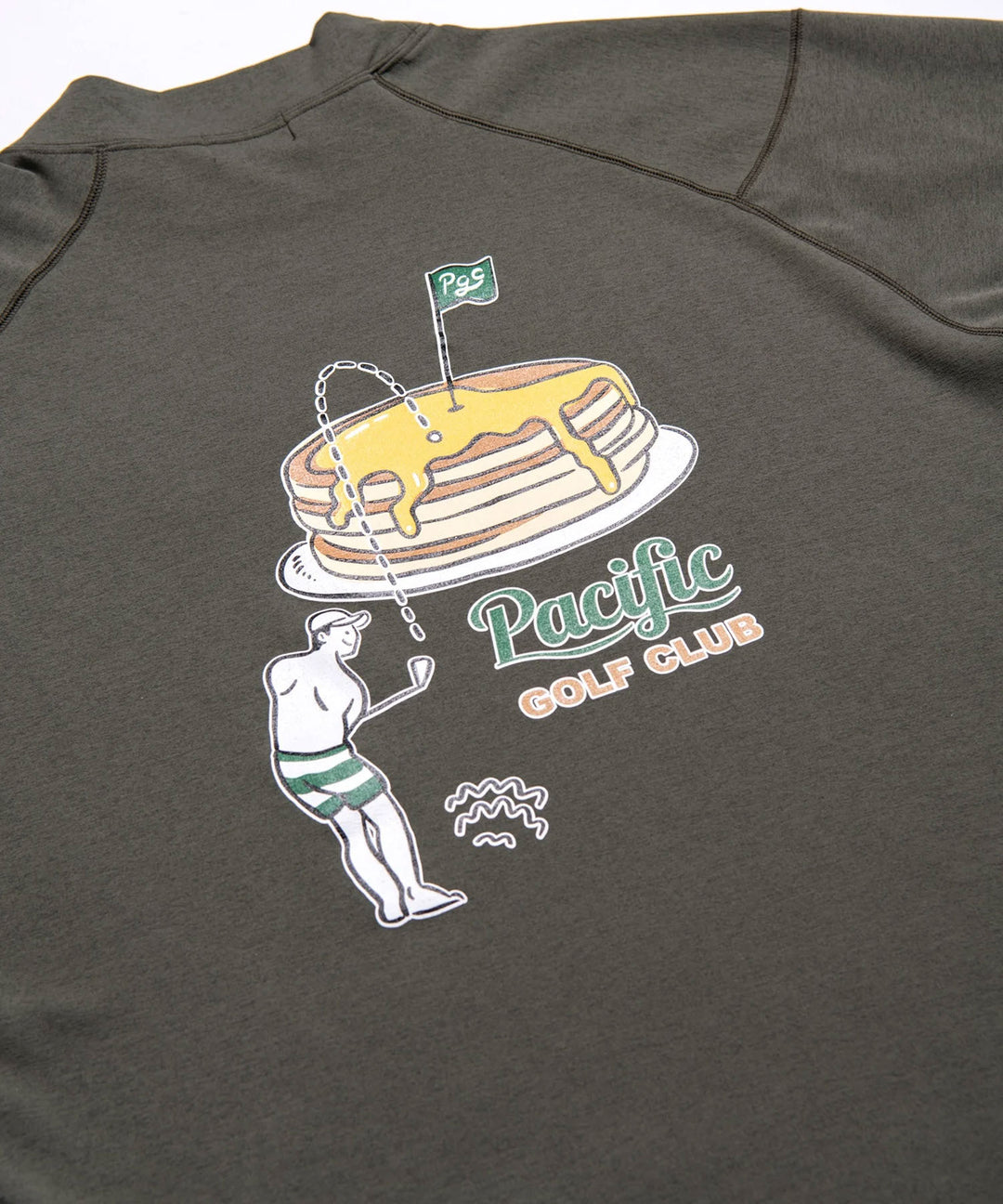 MOCK-NECK BIG TEE LONG SLEEVE GOLF & PANCAKE OLIVE