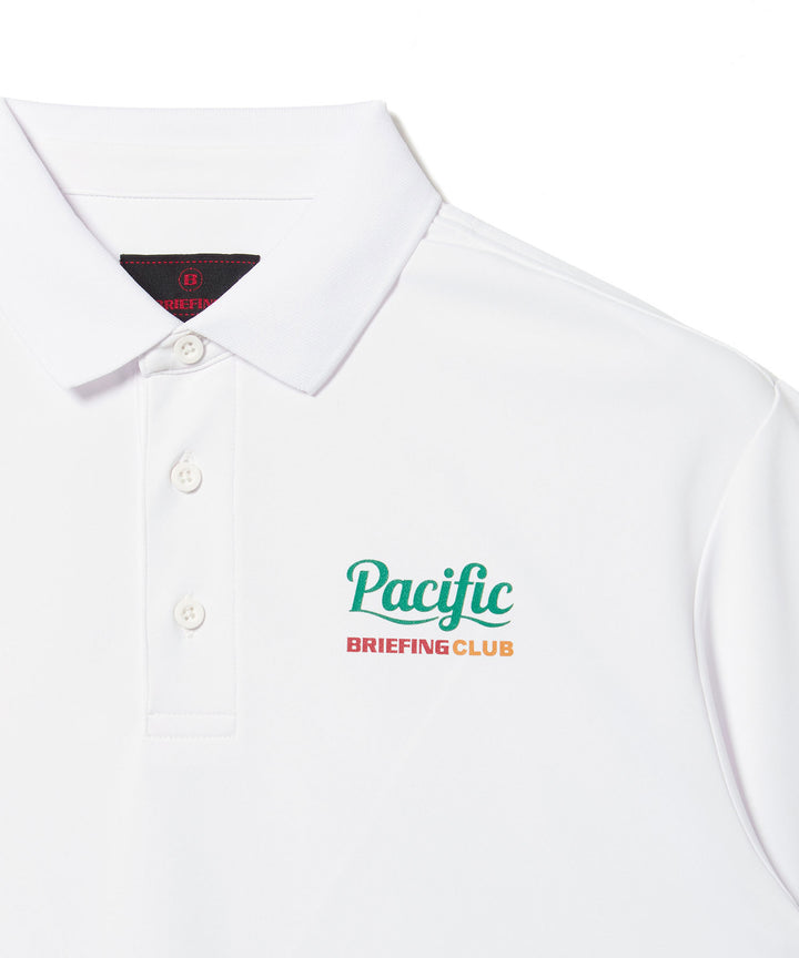 BRIEFING × PGC MS TOUR POLO RELAXED FIT WHITE