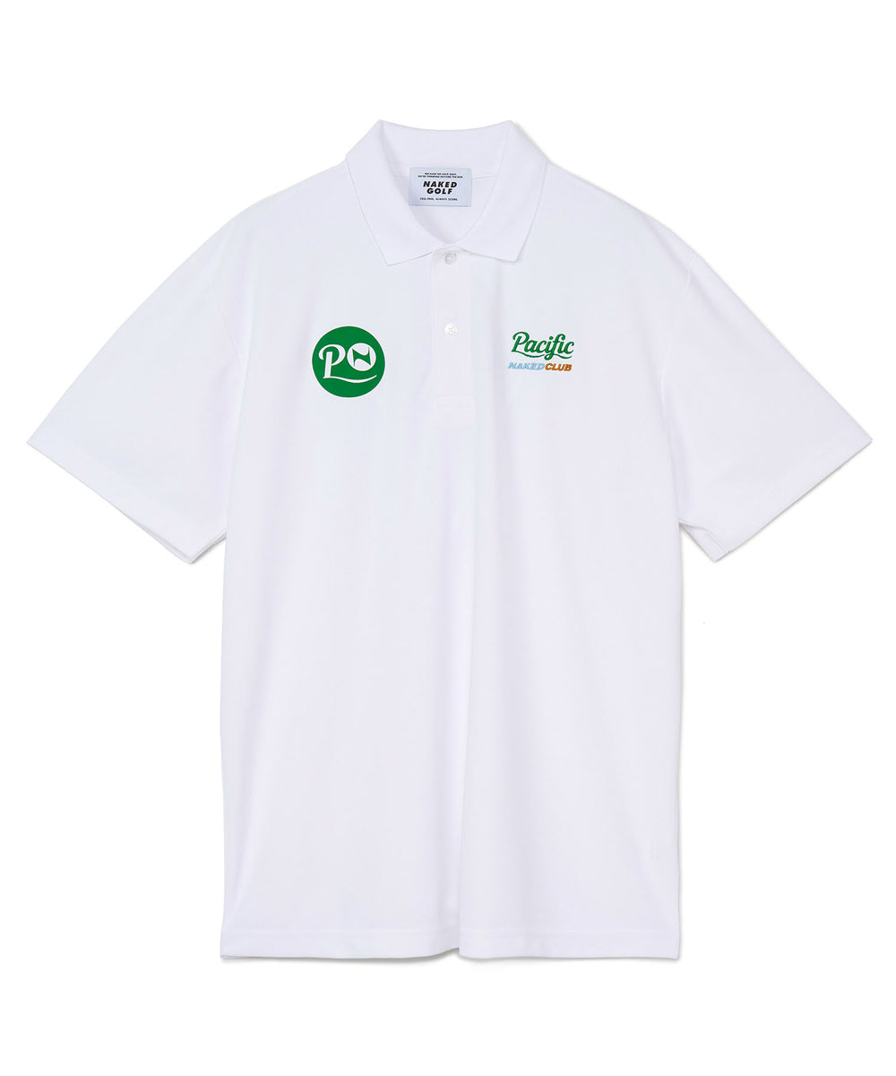NAKED GOLF×PGC BACK PRINT POLO SHIRTS WHITE