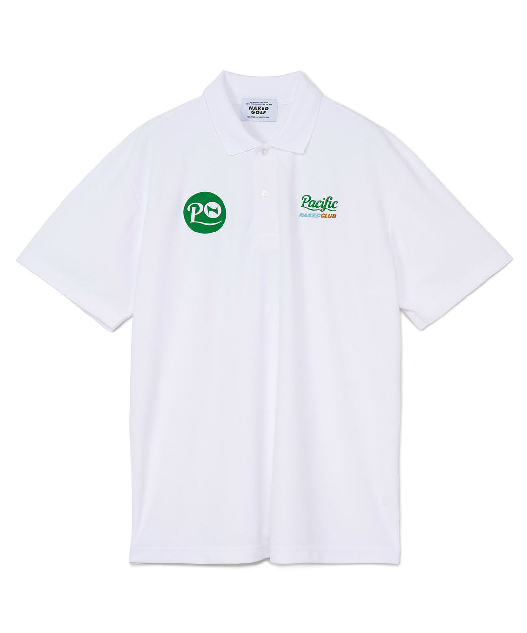NAKED GOLF×PGC BACK PRINT POLO SHIRTS WHITE