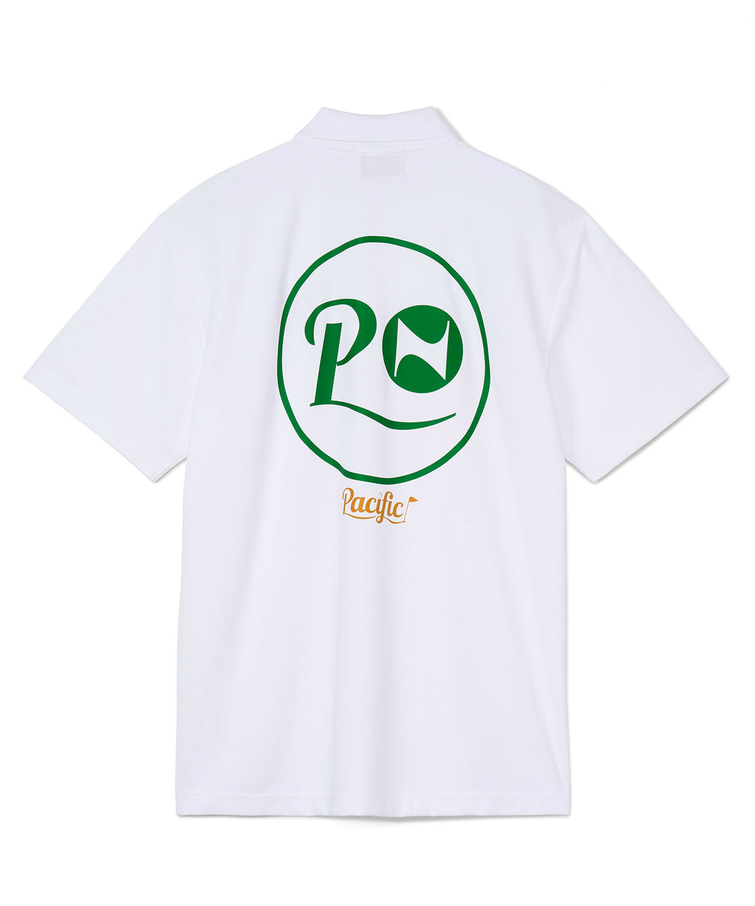 NAKED GOLF×PGC BACK PRINT POLO SHIRTS WHITE