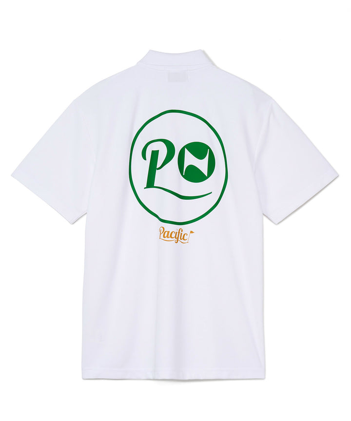 NAKED GOLF×PGC BACK PRINT POLO SHIRTS WHITE