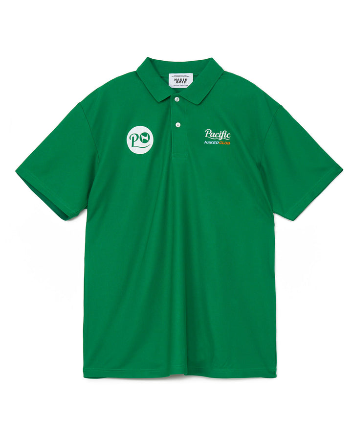 NAKED GOLF×PGC BACK PRINT POLO SHIRTS GREEN
