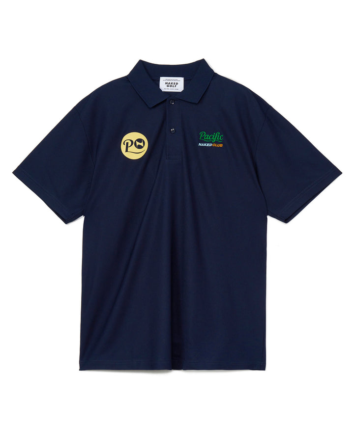 NAKED GOLF×PGC BACK PRINT POLO SHIRTS NAVY