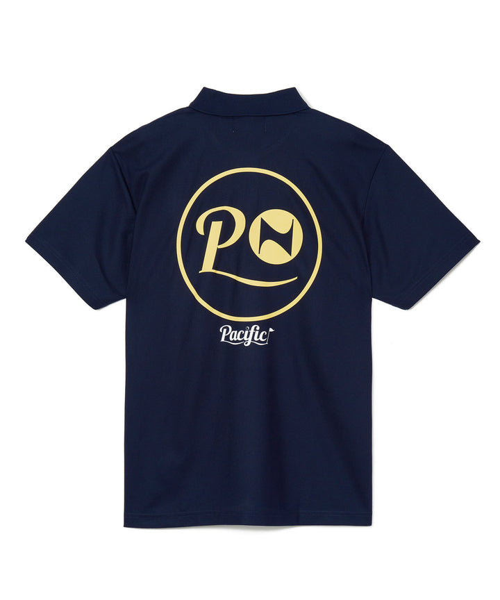 NAKED GOLF×PGC BACK PRINT POLO SHIRTS NAVY