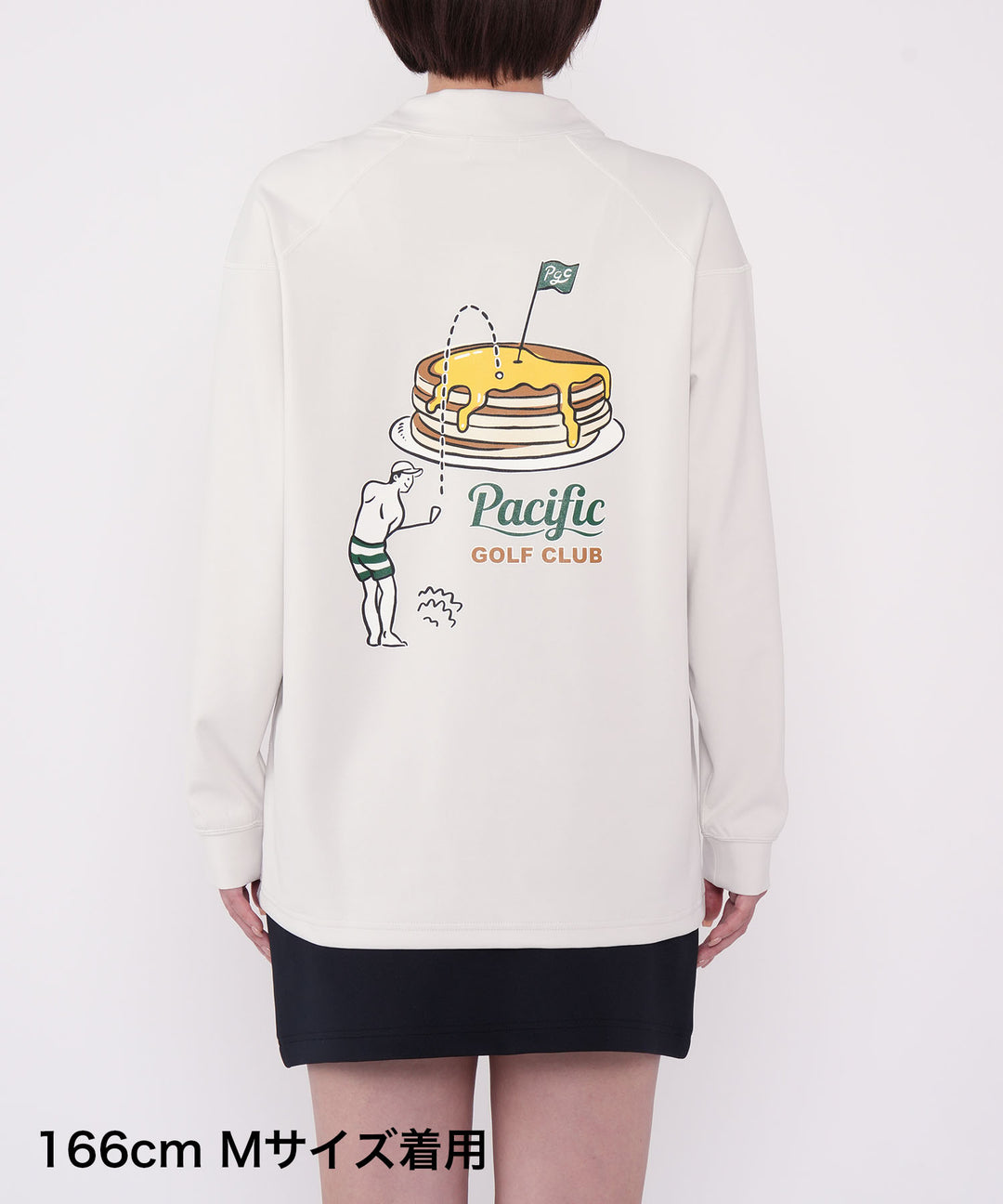 MOCK-NECK BIG TEE LONG SLEEVE GOLF & PANCAKE OFF WHITE