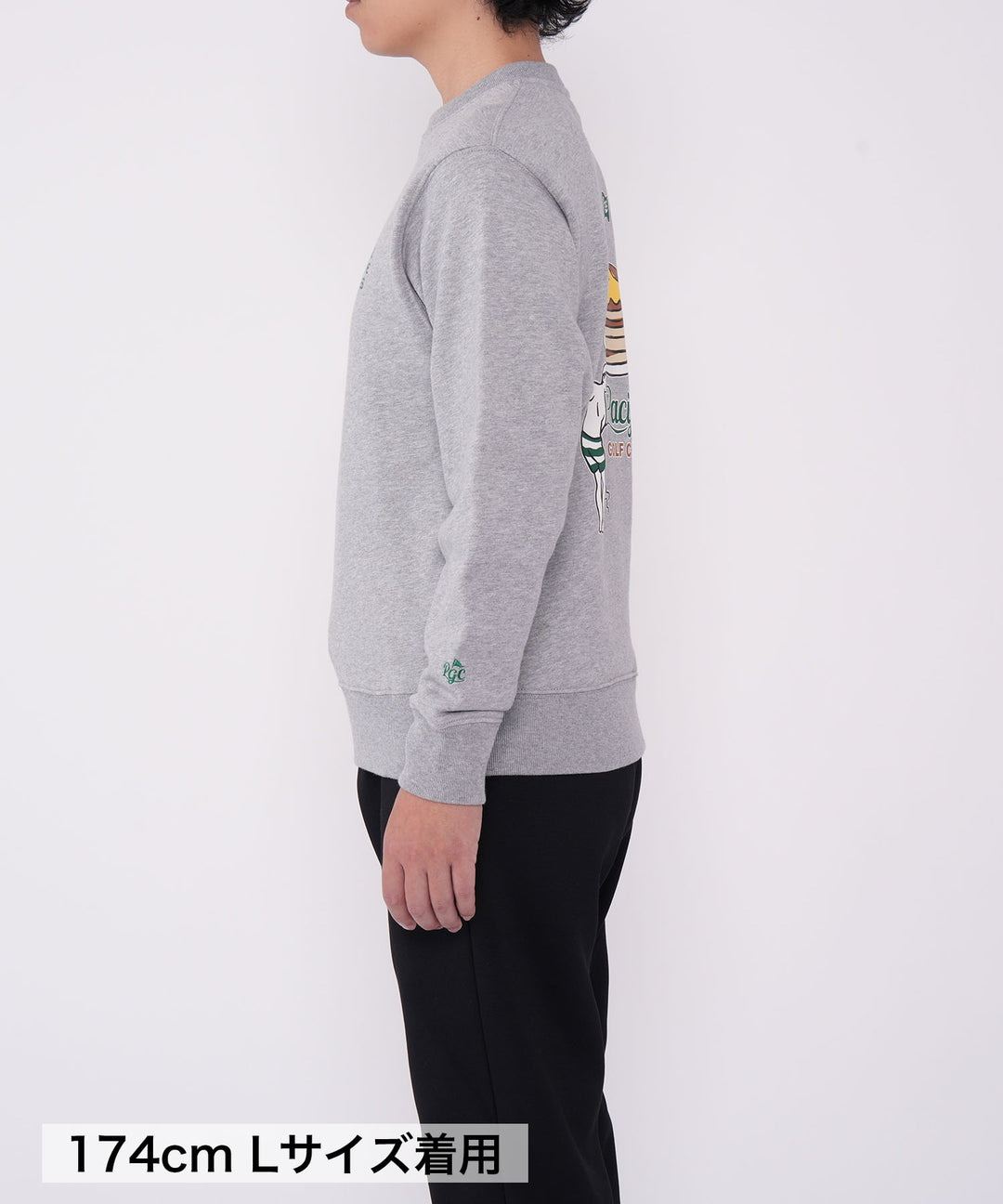 GOLF & PANCAKE SWEAT CREW-NECK MIX GRAY