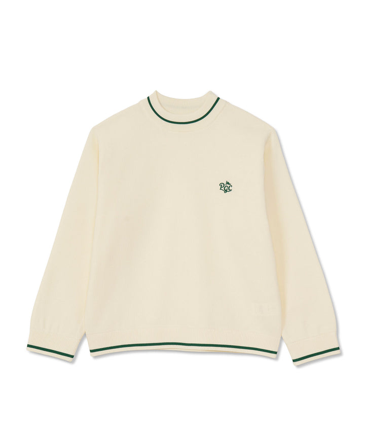MOCK NECK LONG SLEEVE KNIT IVORY