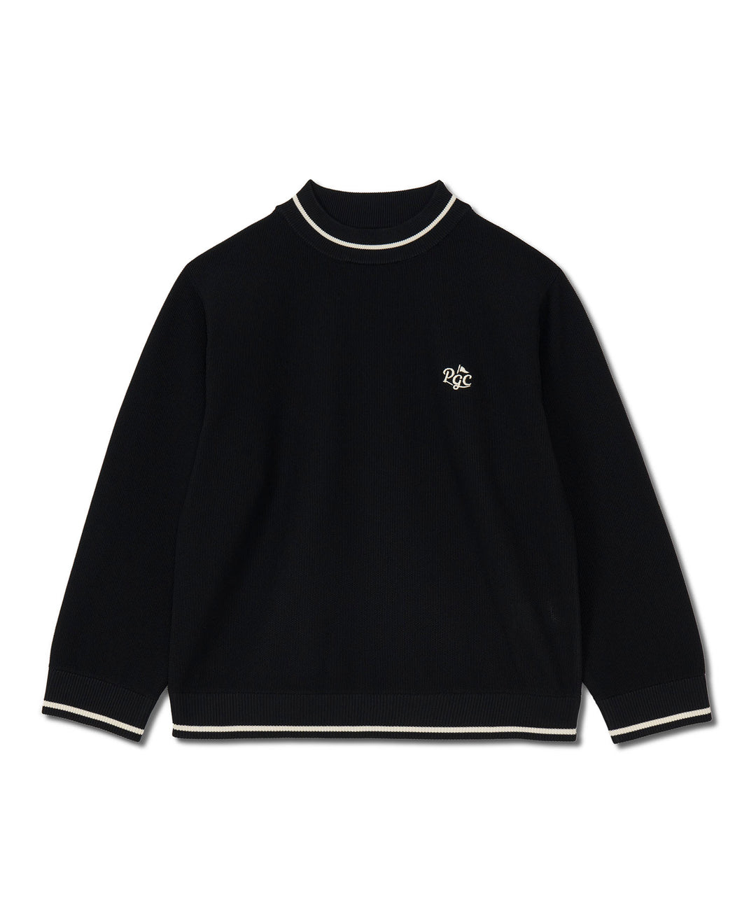 MOCK NECK LONG SLEEVE KNIT BLACK