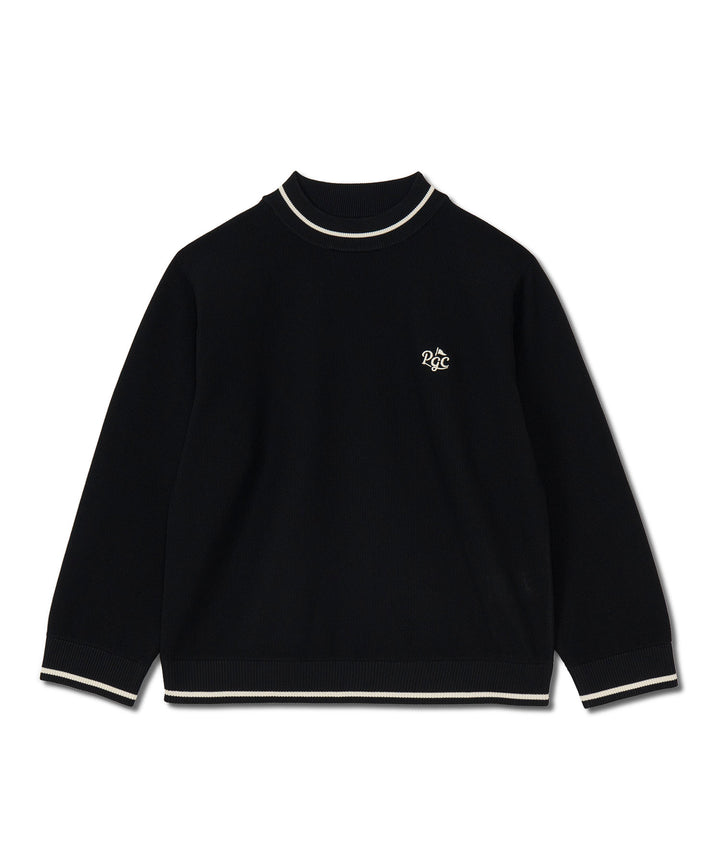 MOCK NECK LONG SLEEVE KNIT BLACK