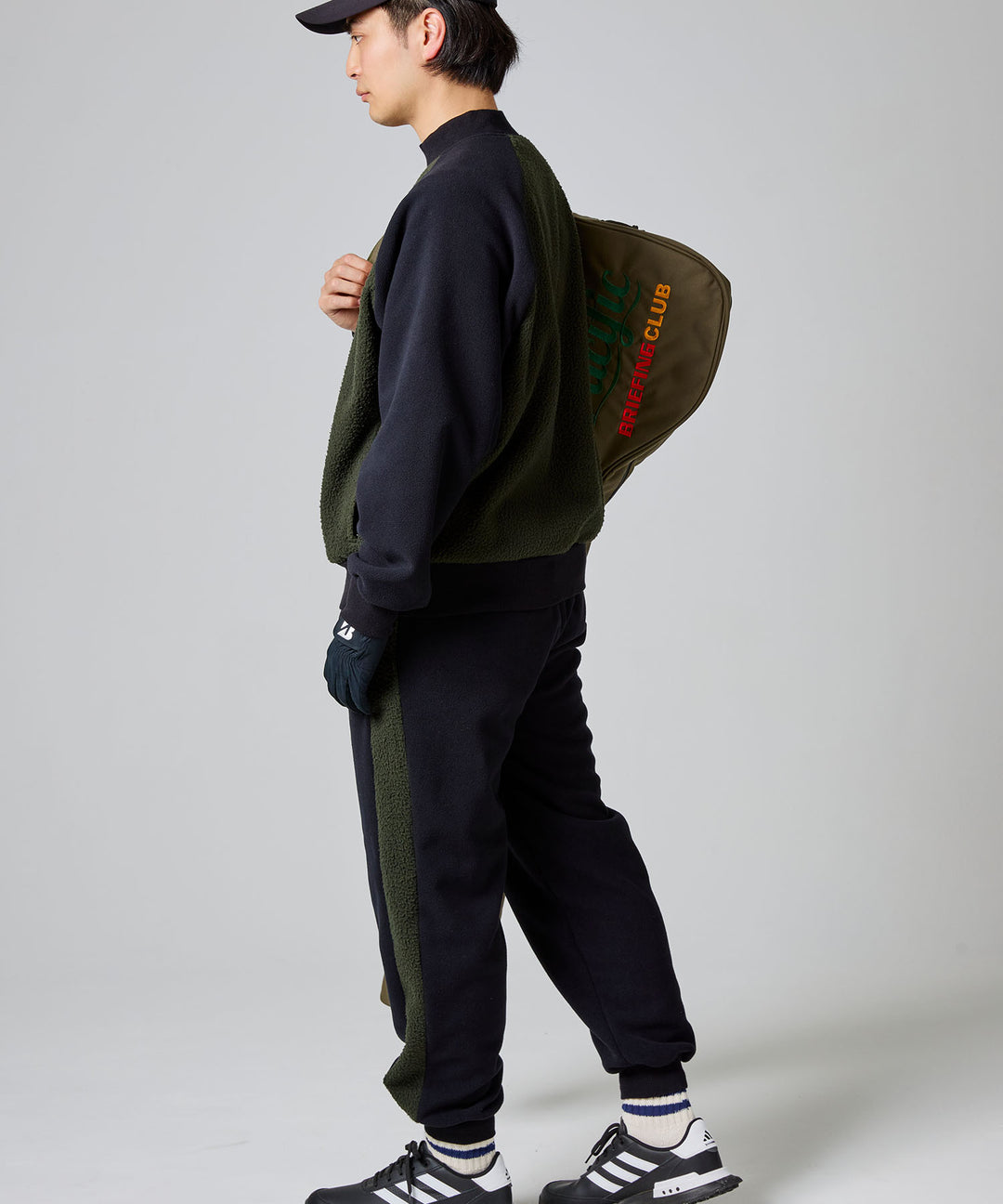 COMBINATION FLEECE SIDE STRIPE RIBBED PANTS