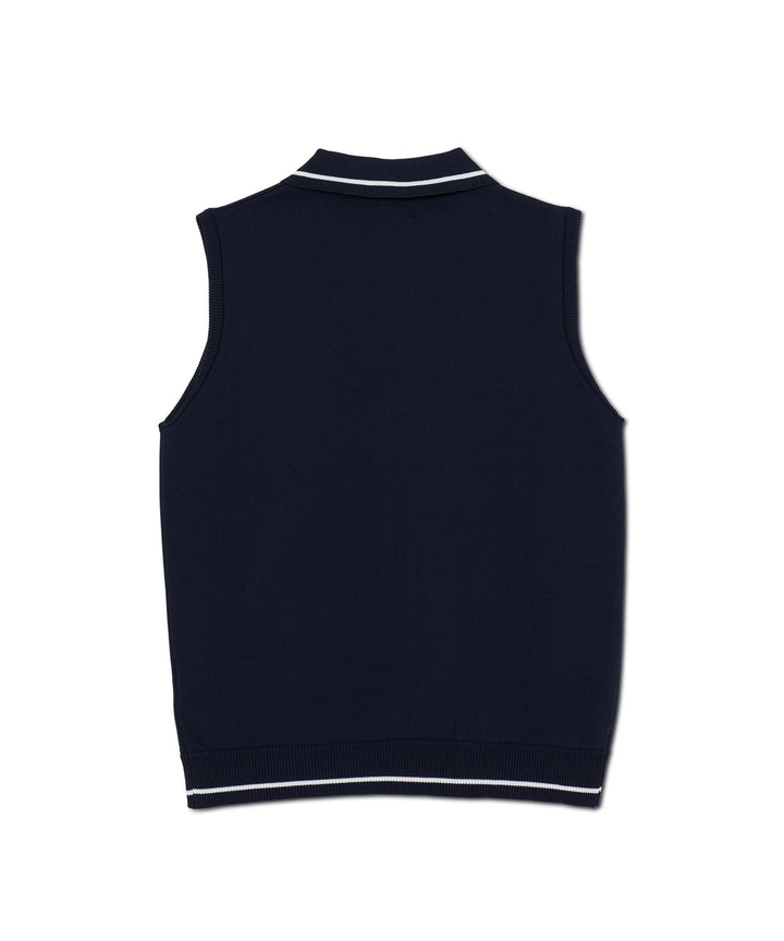 NO-SLEEVE KNIT POLO NAVY