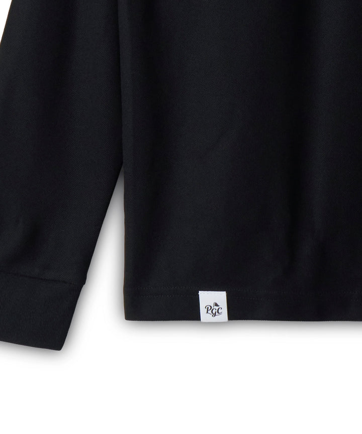 CUP & SURFER LONG SLEEVE POLO BLACK