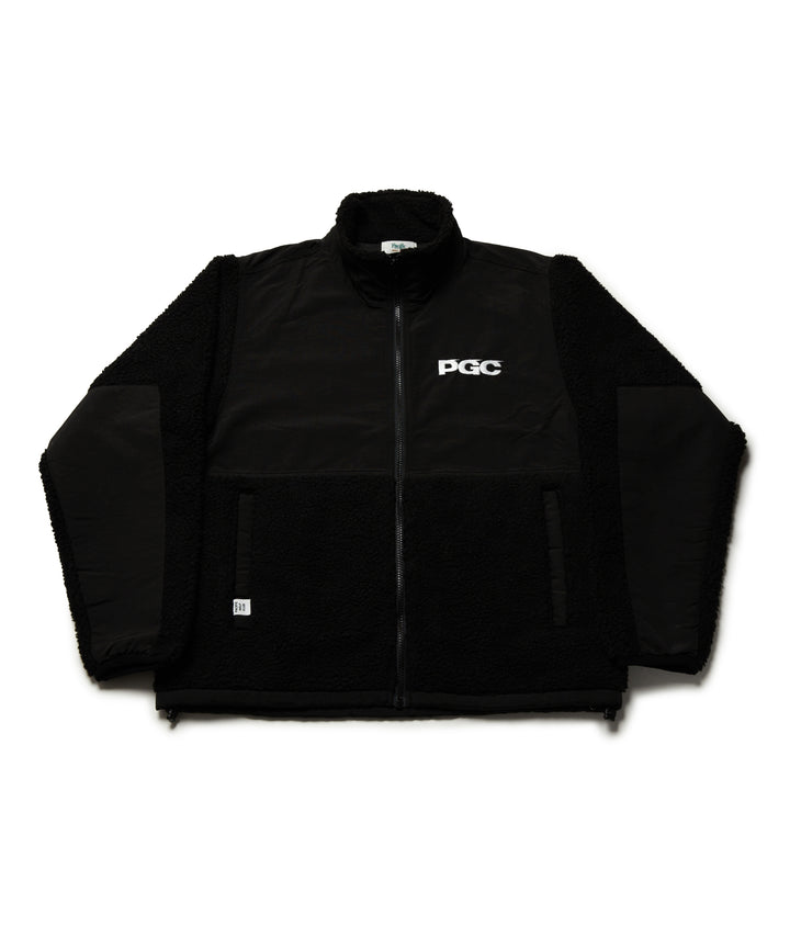 NYLON COMBINATION SHEEP BOA FLEECE BLOUSON BLACK