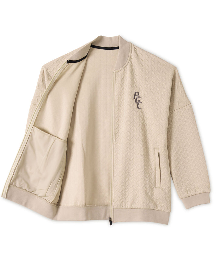 【WOMEN】EMBOSS JQ ZIP BLOUSON BEIGE