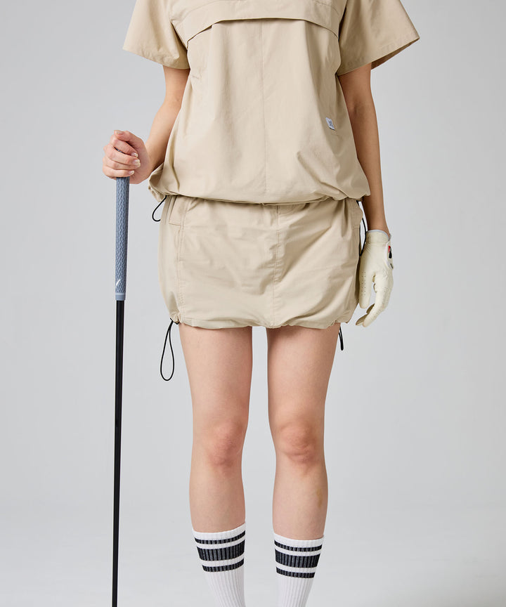 DRAWSTRING BALLOON SKIRT BEIGE
