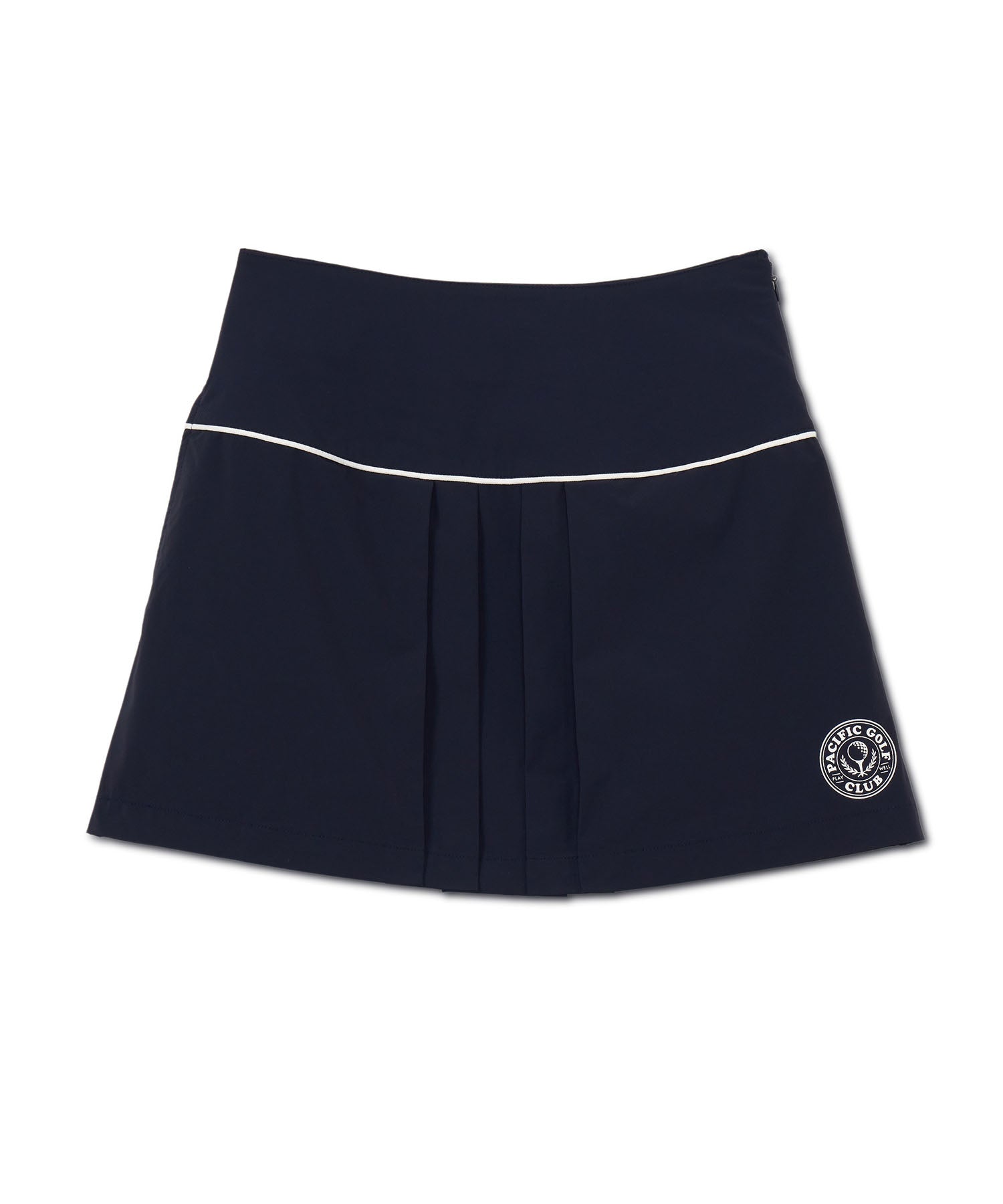 POLO ゴルフクラブ柄 スカート ネイビー FRONT PLEATS SKIRT – Pacific GOLF CLUB