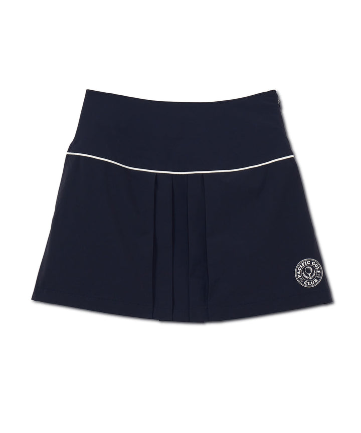 FRONT PLEATS SKIRT NAVY
