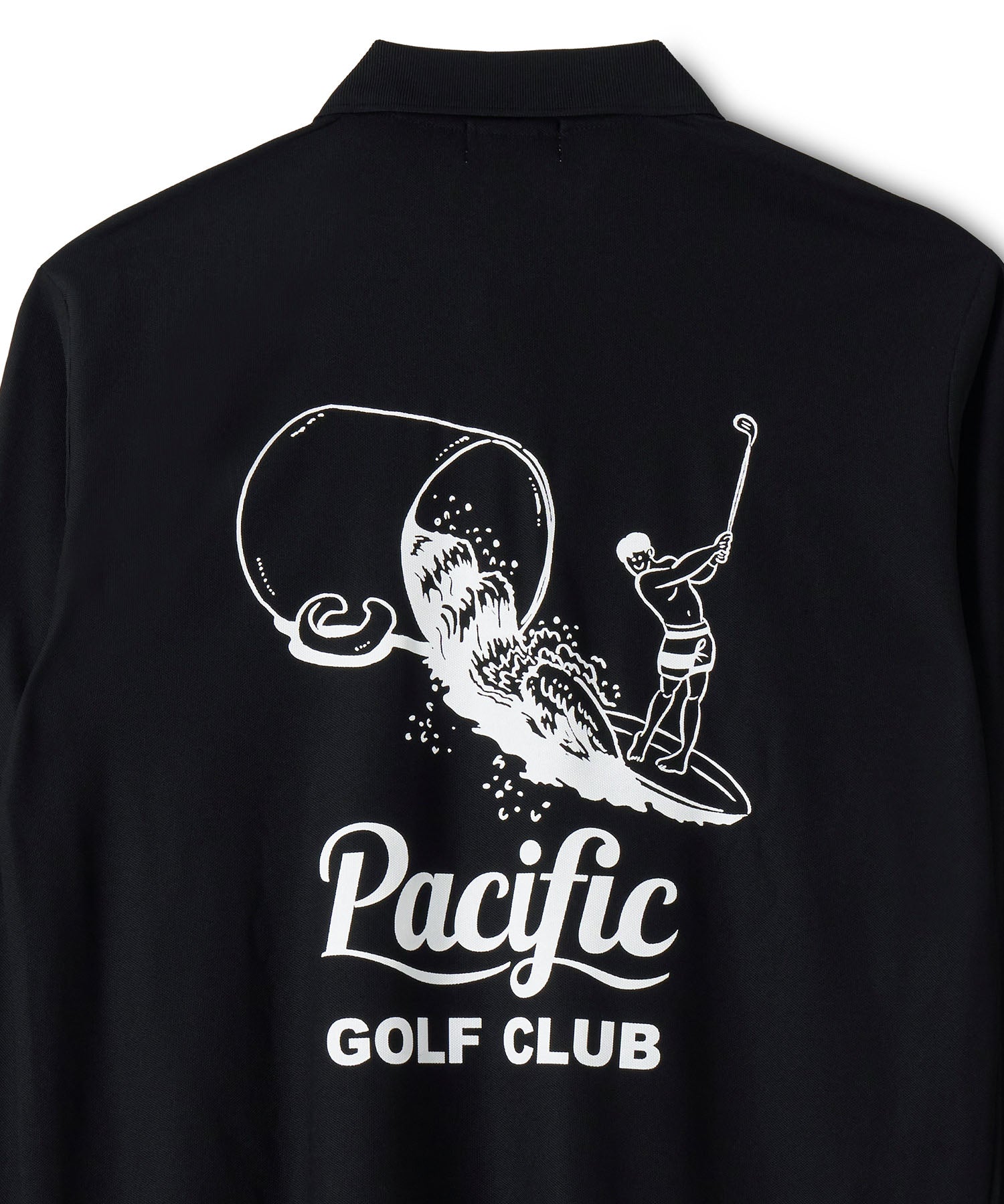 CUP & SURFER LONG SLEEVE POLO BLACK
