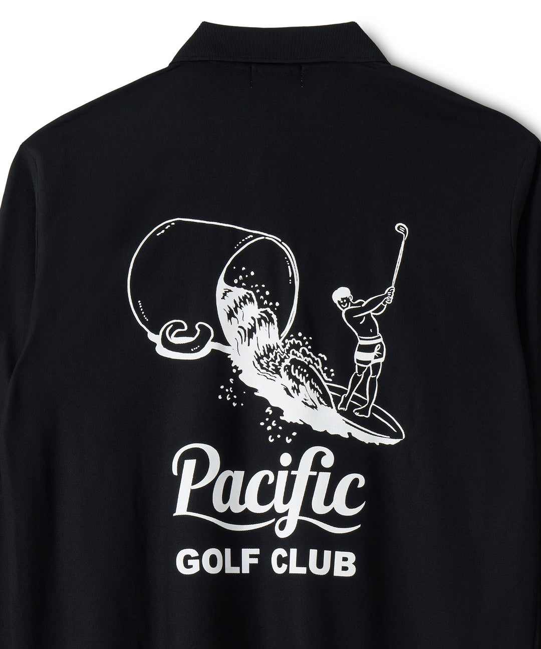 CUP & SURFER LONG SLEEVE POLO BLACK