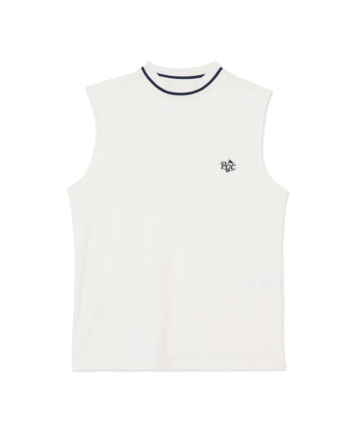 NO-SLEEVE MOCK-NECK IVORY