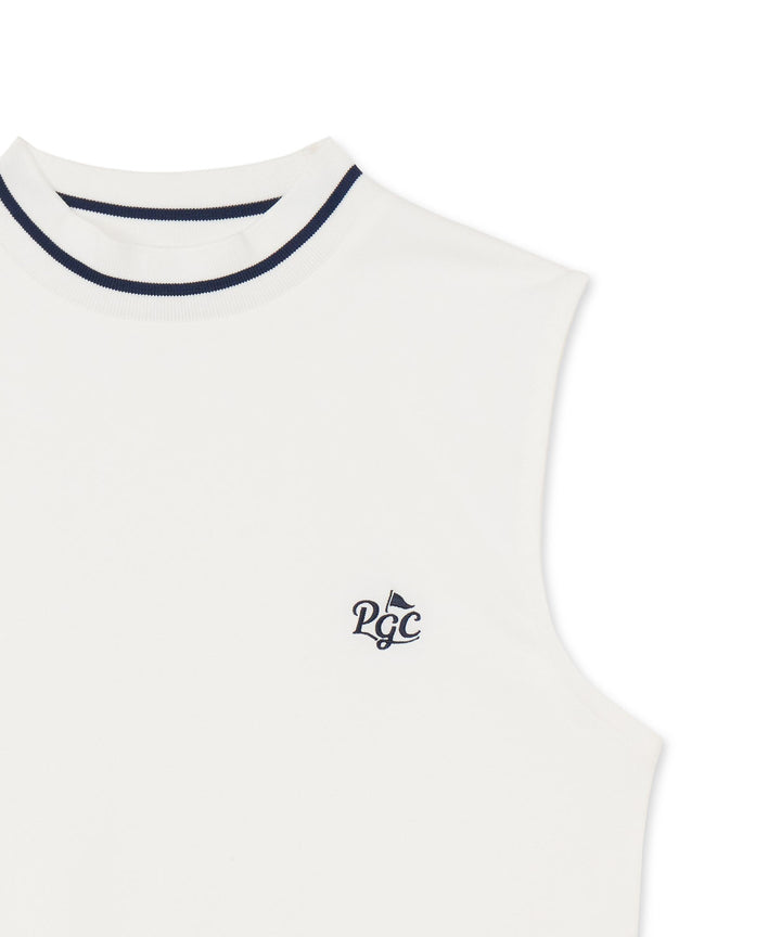 NO-SLEEVE MOCK-NECK IVORY