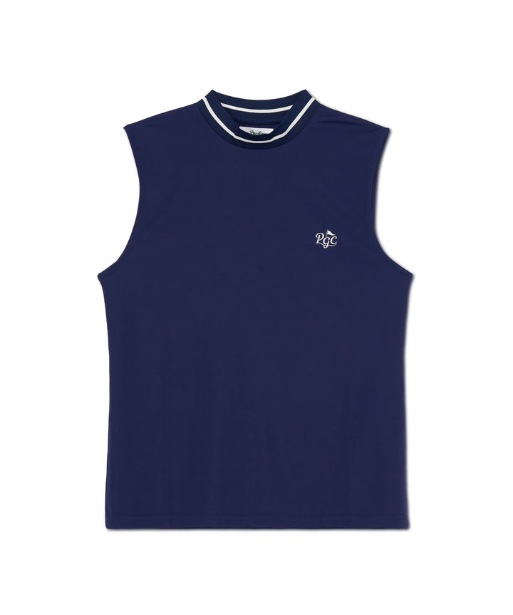 NO-SLEEVE MOCK-NECK NAVY