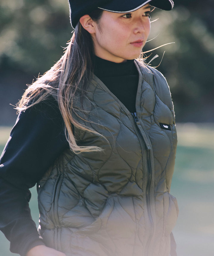 MILITARY V NECK W-ZIP DOWN VEST(SOFT SHELL)