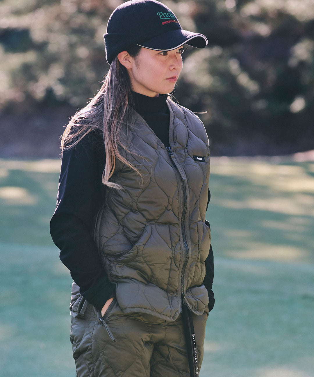 MILITARY V NECK W-ZIP DOWN VEST(SOFT SHELL)