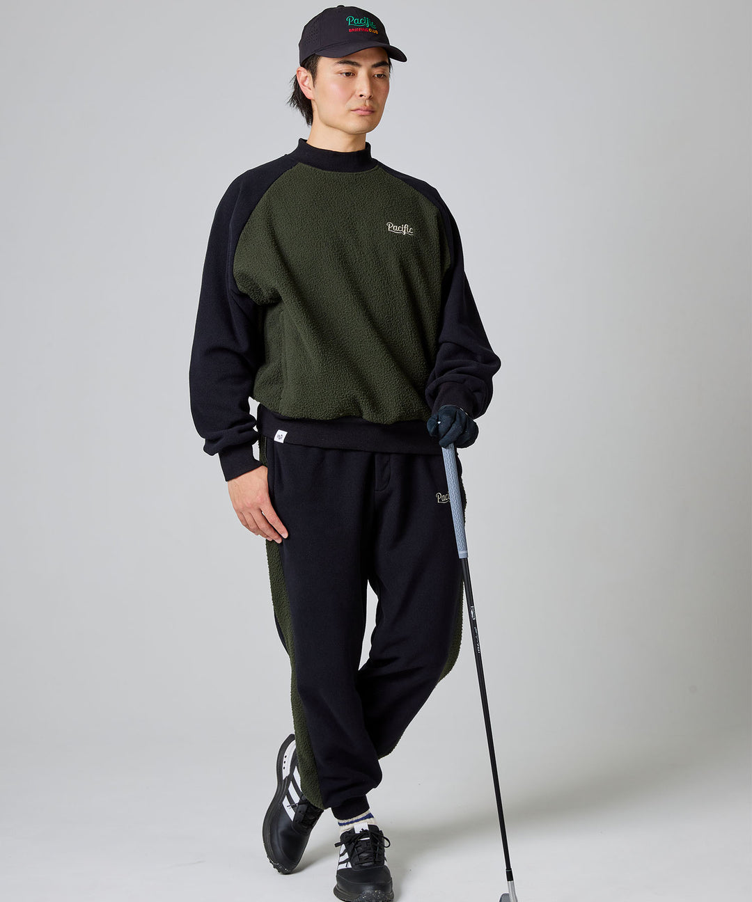 COMBINATION FLEECE L/S MOCK-NECK