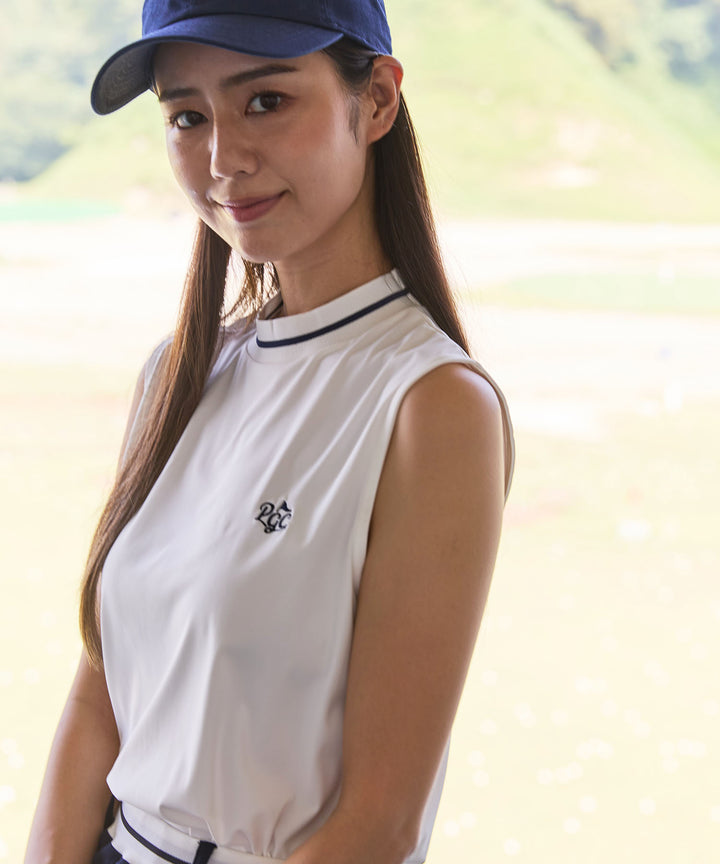 NO-SLEEVE MOCK-NECK
