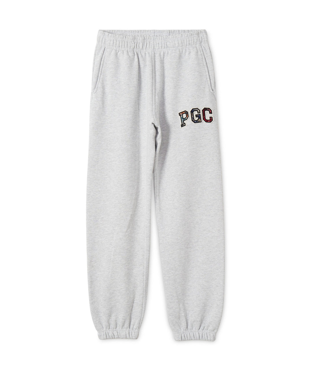CHECKERED PATTERN LOGO SWEAT PANTS MIX GRAY