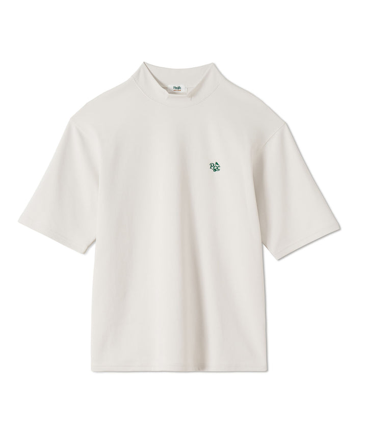 MOCK-NECK BIG TEE HALF SLEEVE GOLF & HAMBURGER OFF WHITE