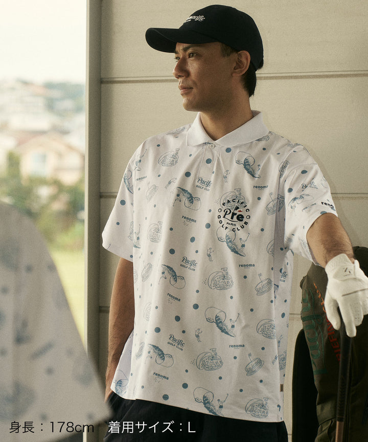renoma golf × PGC ALL OVER PRINT POLO