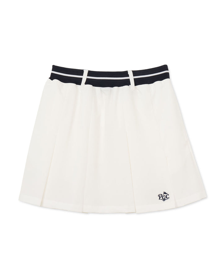 WAIST LOGO JACQUARD SKIRT WHITE