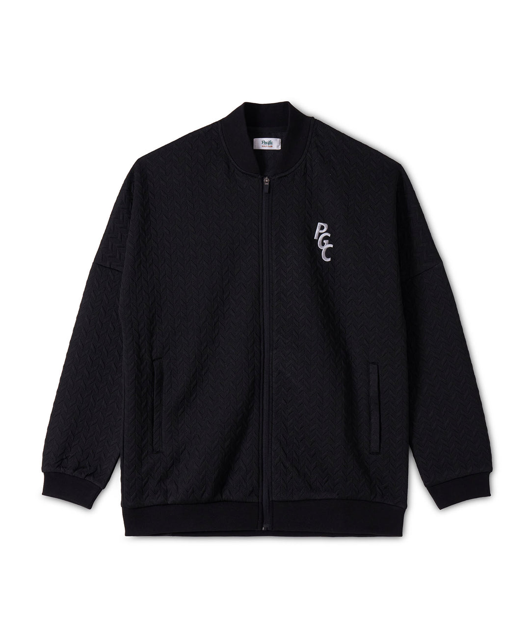【WOMEN】EMBOSS JQ ZIP BLOUSON BLACK