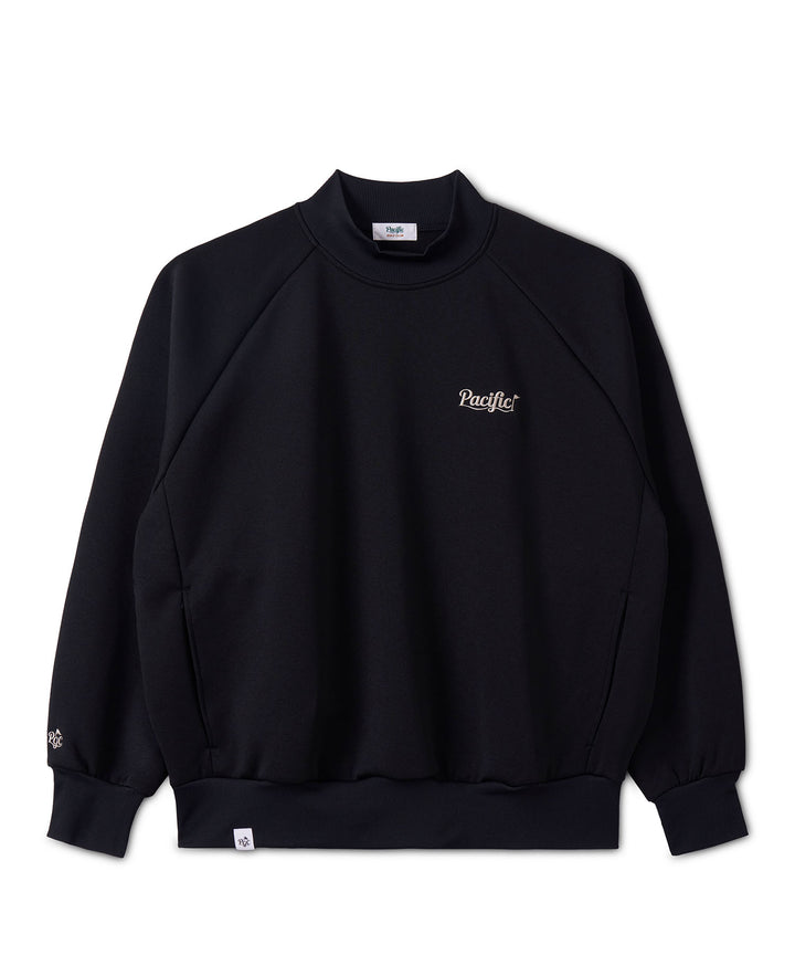 DOUBLE KNIT MOCK-NECK L/S BLACK